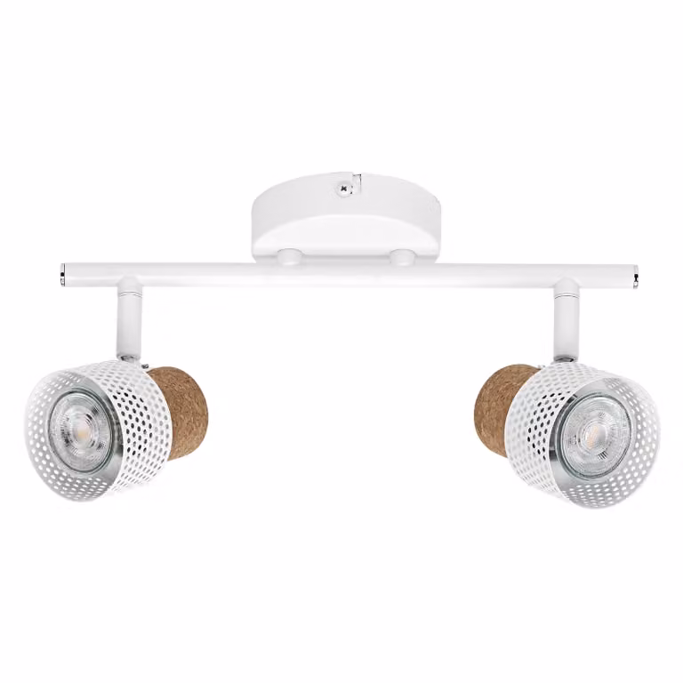 OSRAM DECOR SPOT CORK, 2 x 3,4W, 460lm, bianco, faretto, teste regolabili, versatile, faretto per interni, lampade LED sostituibili, dimmerabile, colore della luce bianco caldo, GU10