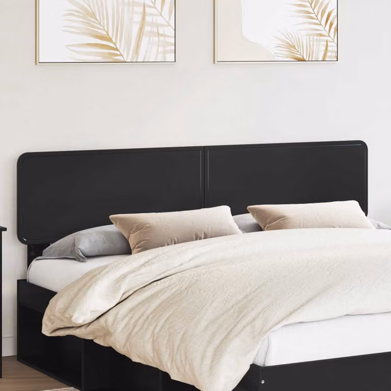 Testiera per letto vidaXL in legno ingegnerizzato rovere nero con design minimalista