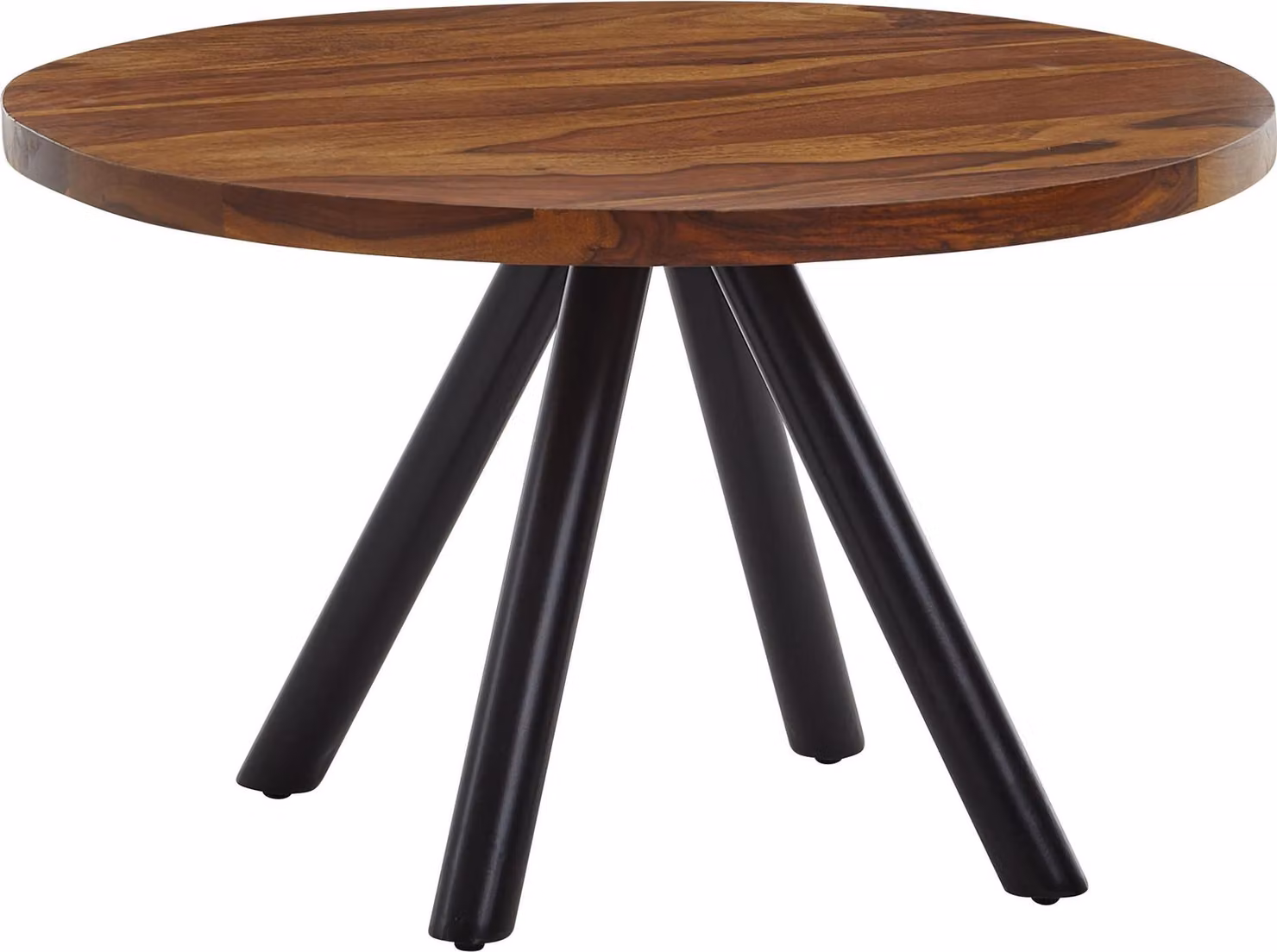 Tavolino 60x60x35 cm in legno massiccio di sheesham / metallo tavolino rotondo | Wohnling