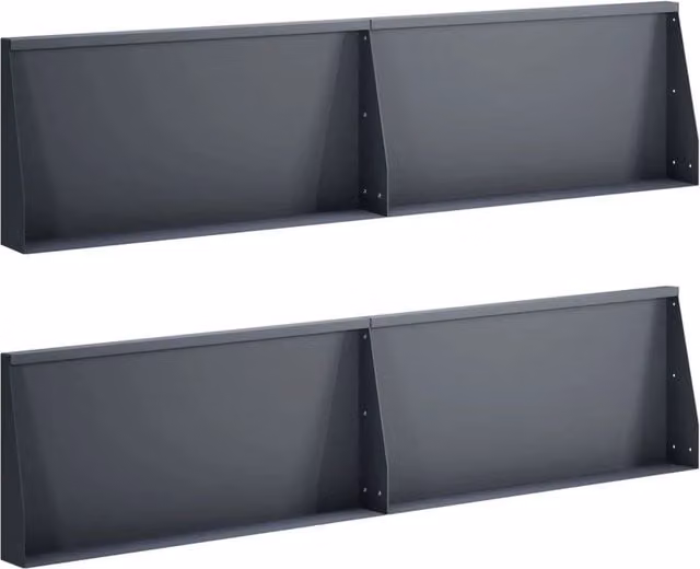 Set di 4 muri di contenimento per aiuole rialzate vidaXL in acciaio color antracite, L: 80 cm, P: 50 cm, H: 12 cm