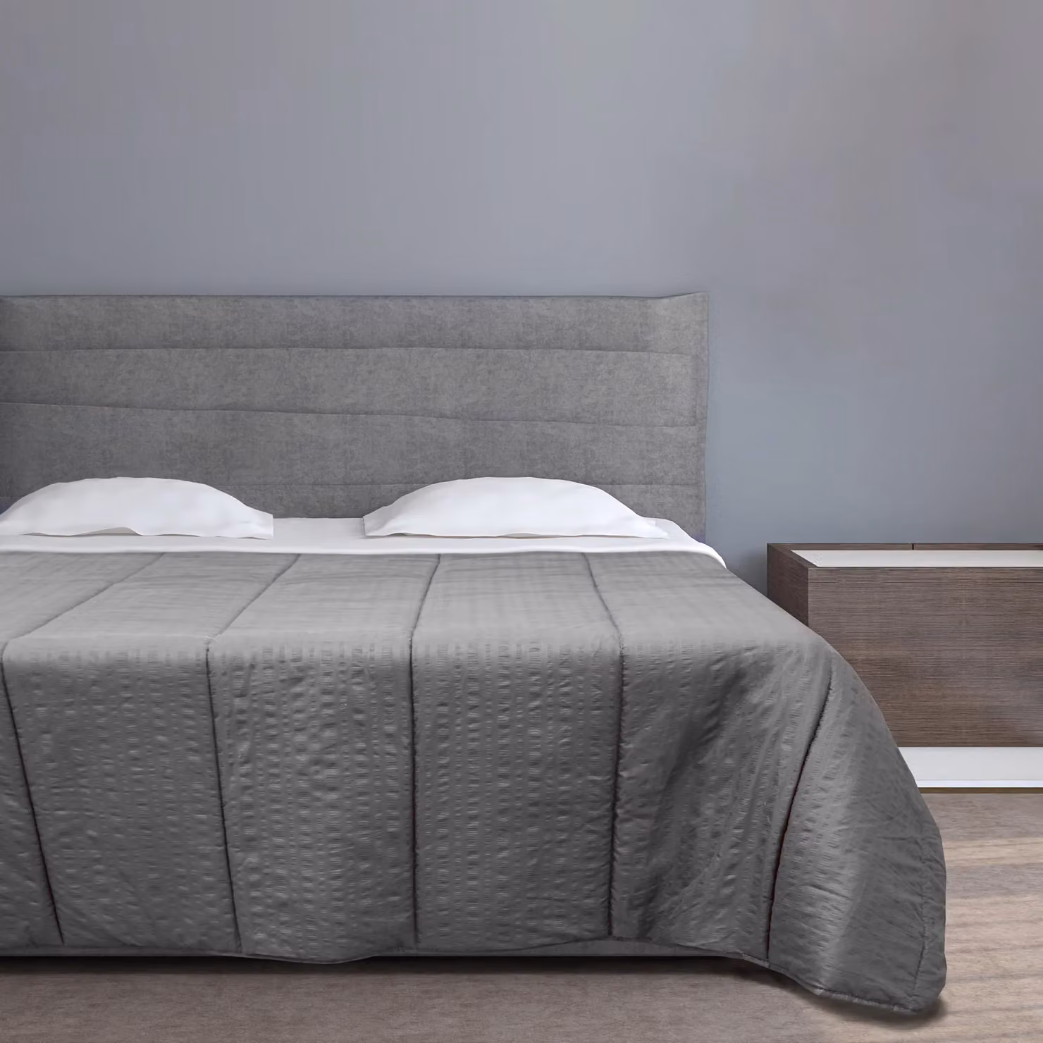 Vestiamo Casa Trapunta Matrimoniale Bicolor Style in Microfibra Grigio Chiaro e Grigio Scuro 240 x 240 cm