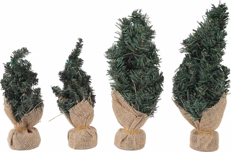 4PCS Mini Albero di Natale Artificiale da Tavolo - Vacanza Piccolo Desktop 20 cm 30 cm Home Decor