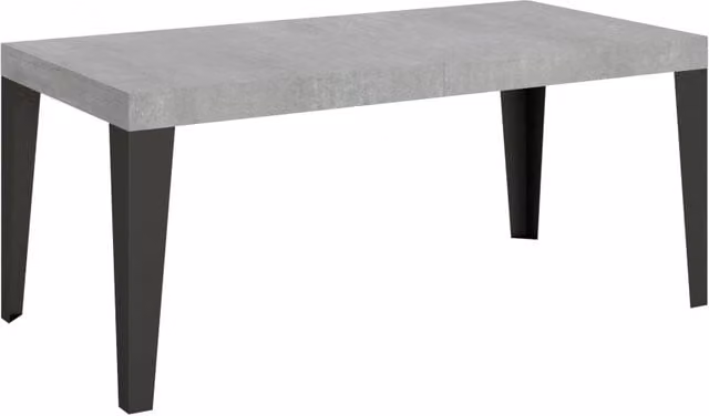 Tavolo Allungabile Moderno GIORDANOSHOP Flame Cemento con Telaio Antracite L/P/H: 200-460 x 90 x 77 cm – 1