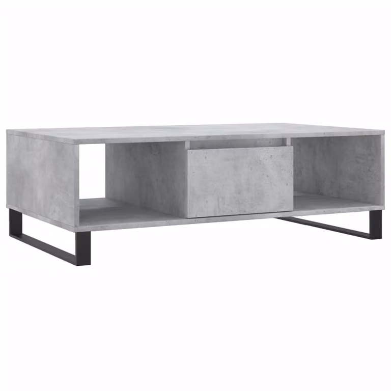 Tavolino Salotto Grigio Cemento 104x60x35 cm Legno Multistrato