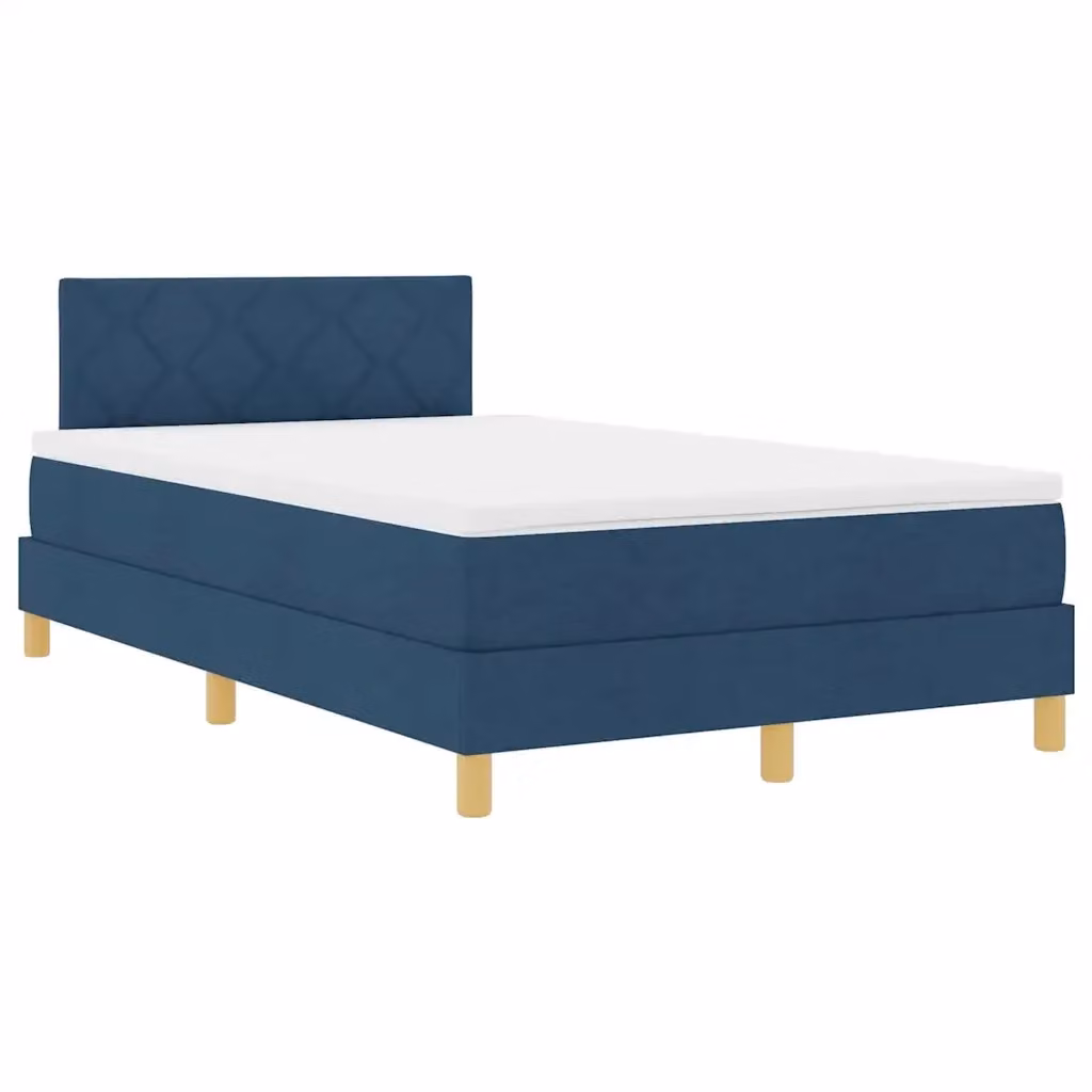 Letto moderno vidaXL con testiera in tessuto blu, illuminazione LED sottostante e porta di ricarica USB, L/P/H: 120 x 200 cm – 2