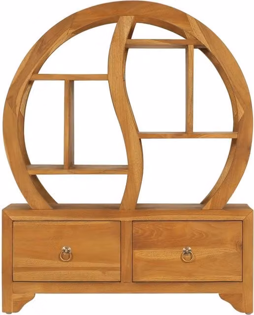 Armadietto con Mensola Yin Yang 68x26x83 cm in Legno di Teak 320773