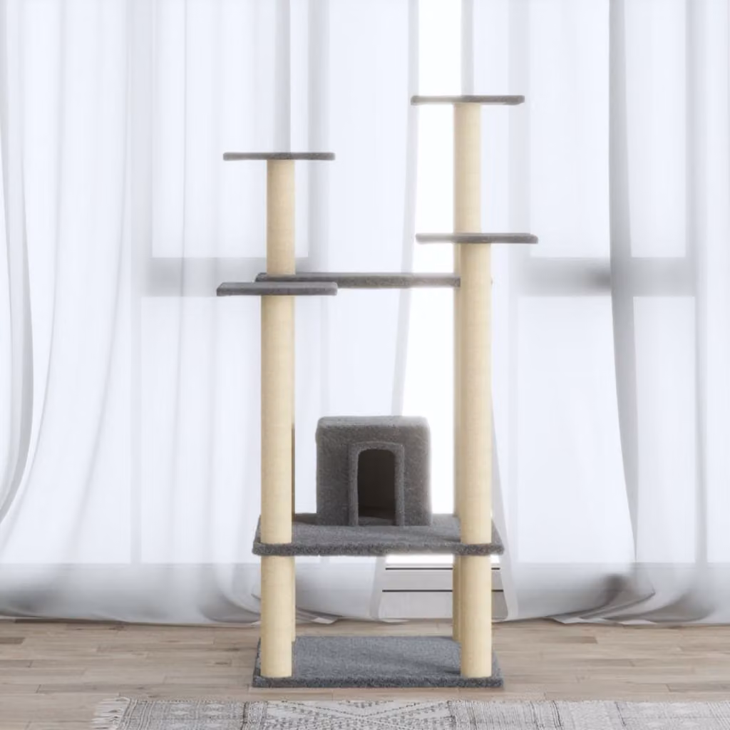The Living Store Graffiatoio in sisal Grigio chiaro 110 cm