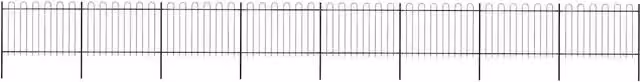 Recinzione Giardino Parte Superiore ad Anello 1339x120 cm Nera 277672
