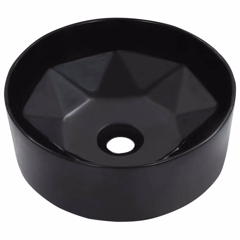 Lavandino 36x14 cm in Vetroceramica Nero
