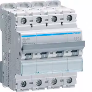 Interruttore magnetotermico a 4 poli, 10 kA, caratteristica D, 63 A, 4 moduli