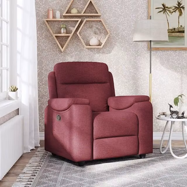 Divano Sedia-Poltrona Reclinabile in Tessuto Rosso Vino 258353