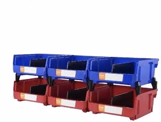 Set di 6 scatole di archiviazione pieghevoli multicolore con separatori ed etichette in plastica per ufficio e casa