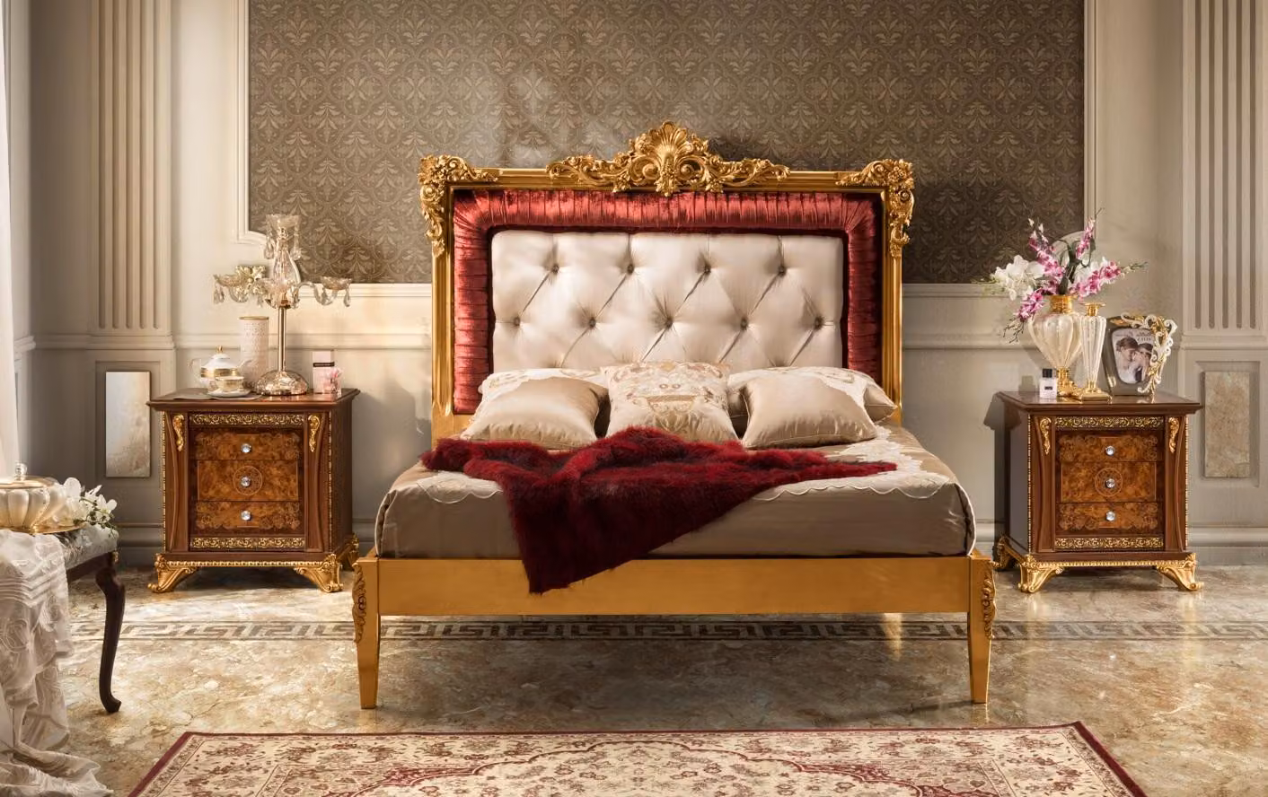 Doppelbett Bettrahmen Hotel Design Polster Luxus Bett Schlafzimmer Betten