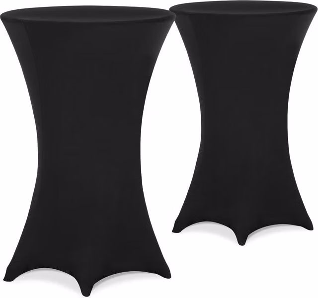 Set di 2 copritavolo da bar Detex nero Ø60 cm in poliestere ed elastane lavabile