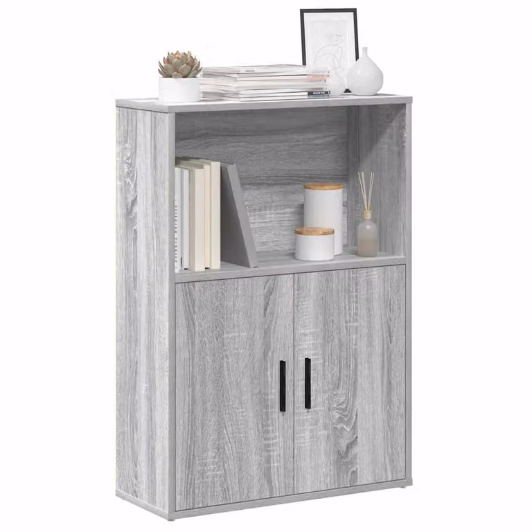 Libreria moderna vidaXL in legno multistrato e MDF, colore Grigio Sonoma, L 60 cm x P 24 cm x H 85 cm