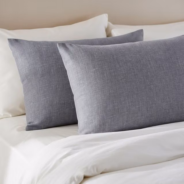 Coppia di federe Kasanova blu melange L: 50 cm, P: 80 cm