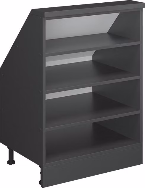 Mobile cucina sottotetto Vicco R-Line Antracite/Antracite 40 cm con 4 scomparti senza piano di lavoro, Model 60685