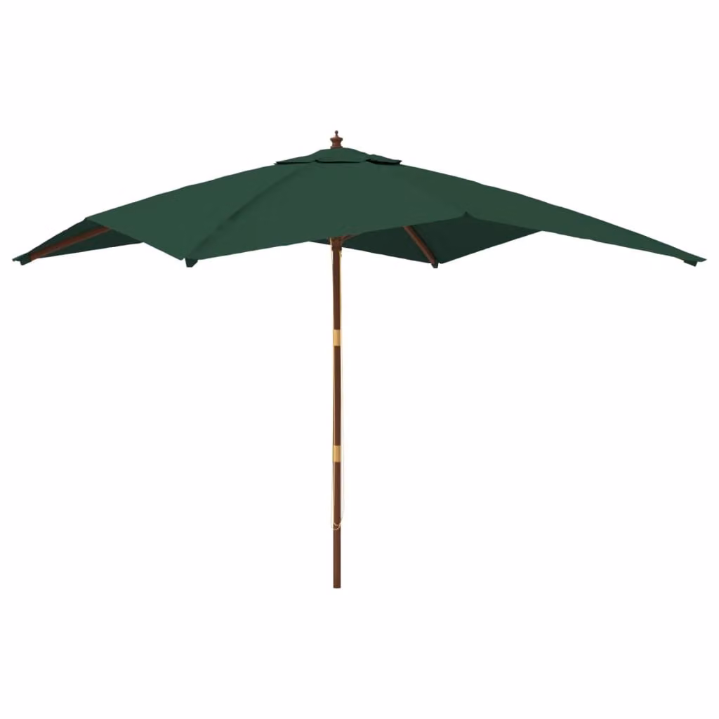 Ombrellone da Giardino con Palo in Legno Verde 300x300x273 cm