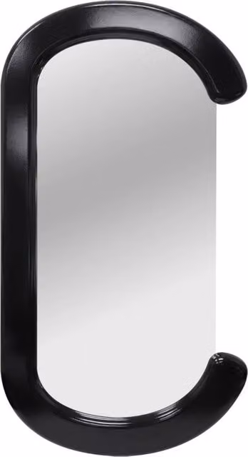 Specchio ovale decorativo SWEEEK in legno nero, H: 91 cm, L: 50 cm