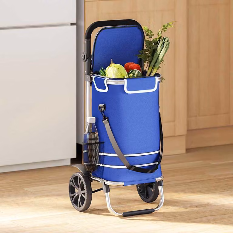 Carrello della spesa vidaXL blu 36,5 x 46,5 x 100,5 cm in tessuto Oxford