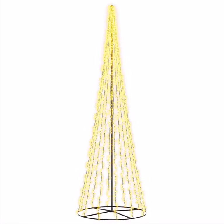 Albero di Natale a LED, altezza 485 cm, 3000 LED, luce bianca calda, struttura in acciaio, colore nero
