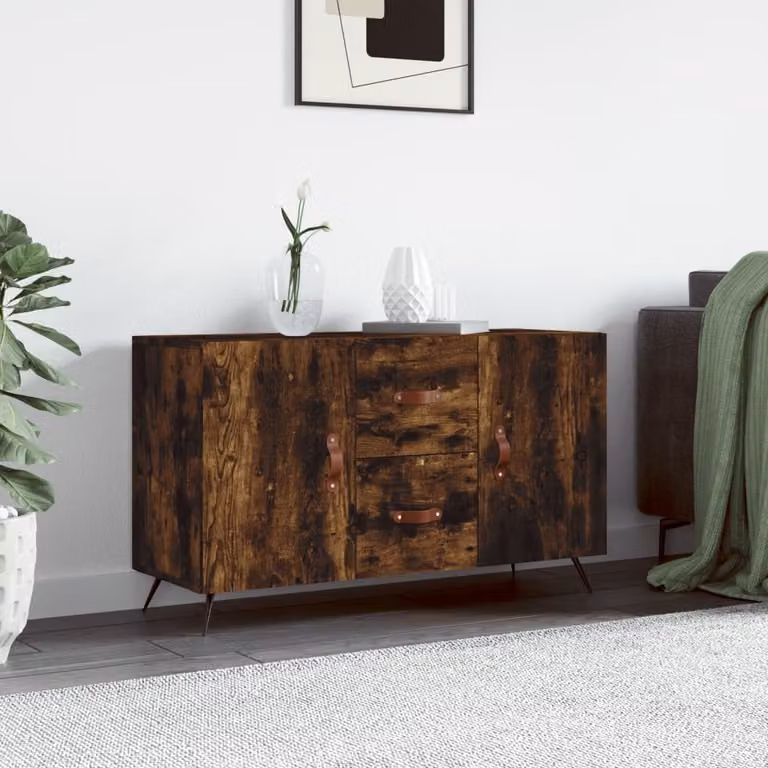 Credenza moderna vidaXL in legno Rovere Fumo, L 100 x P 36 x H 60 cm
