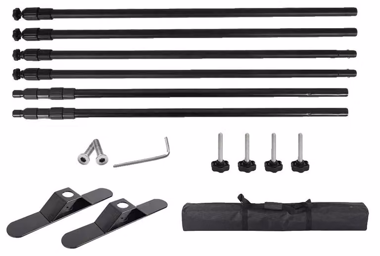 Struttura di supporto, trave trasversale regolabile, design portatile, dimensioni 2,4 x 3 metri, dimensioni 2,4 x 3 metri