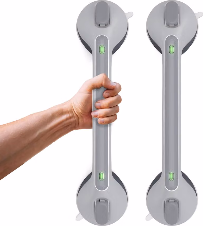 Maniglia per doccia con ventosa 43 cm - Maniglia per bagno per disabili - Maniglia per doccia per anziani - Supporto per bagno (2 pezzi)