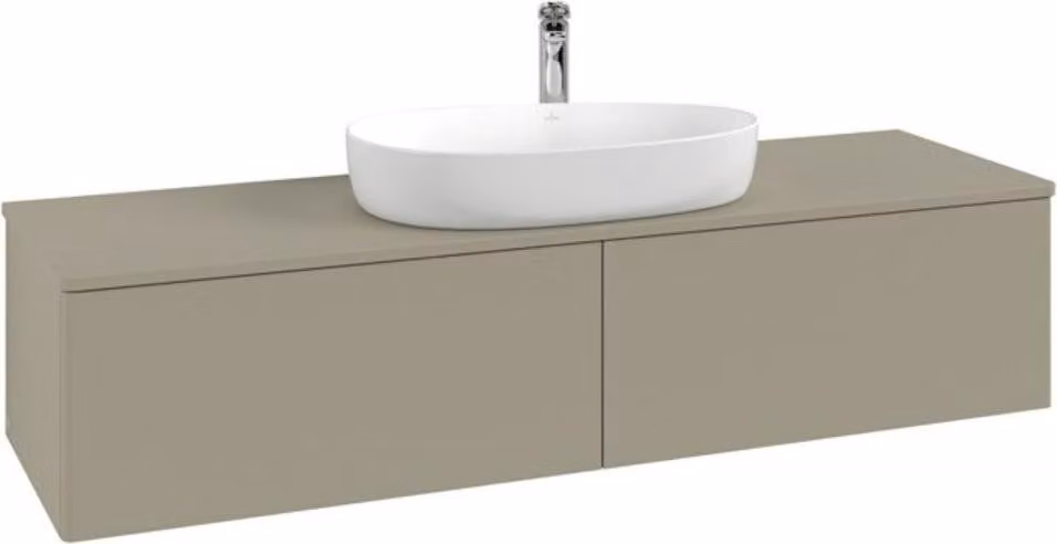 V&B Mobiletto con struttura frontale - illuminazione Antao 160x50cm, HL, WBP-colore Lac, glo wh. Lac
