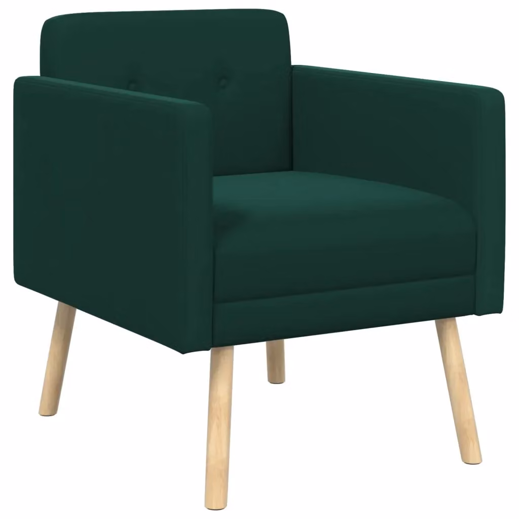 Poltrona moderna in velluto verde con braccioli vidaXL – 2