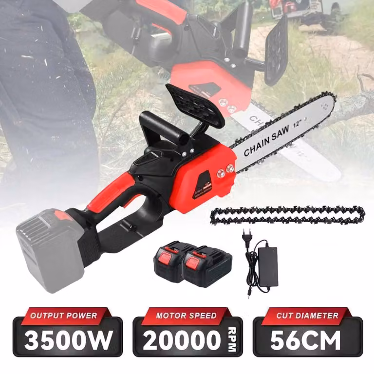 Troncatrice elettrica - Sega da potatura - Sega manuale - Troncatrice a batteria - 12 Pollici - 3500W - Senza spazzole