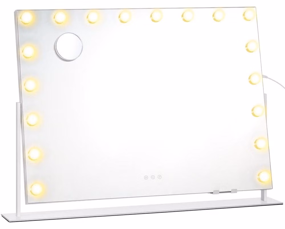 Specchio da trucco con illuminazione a LED e controllo touch | Bianco | 90x12x65 cm