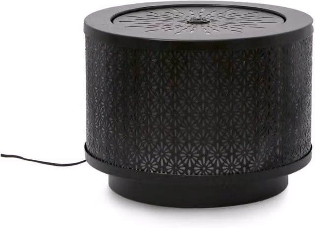 Fontana da tavolo Miki GIORDANOSHOP con LED in metallo nera L: 40 cm, P: 40 cm, H: 30 cm