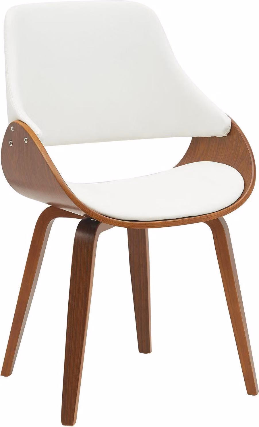 Sedia da pranzo - Sedia da sala da pranzo - Design confortevole, seduta per il soggiorno | Colore: noce/bianco | Materiale: Pelle finta