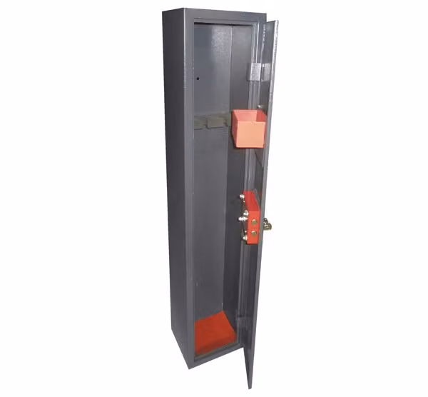 Armadio Portafucili 3 Posti Ideal Standard in Acciaio Grigio e Rosso L/P/H: 125,5 x 24,5 x 20,5 cm