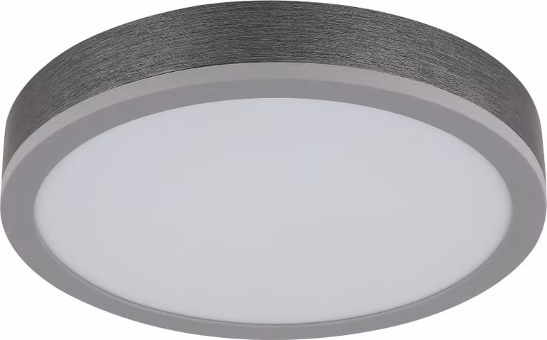 Plafoniera LED, grigia, rotonda, bianco caldo, D 30 cm