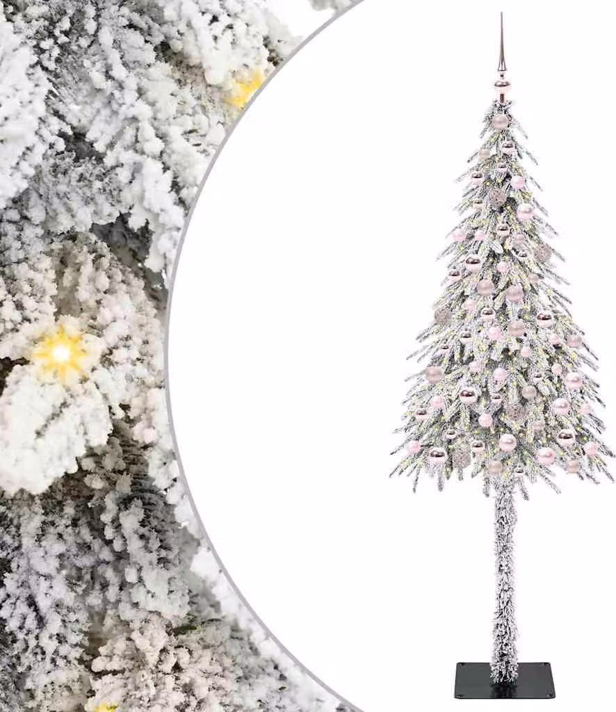 Albero di Natale con 300 LED Bianco 210 cm PE e Acciaio