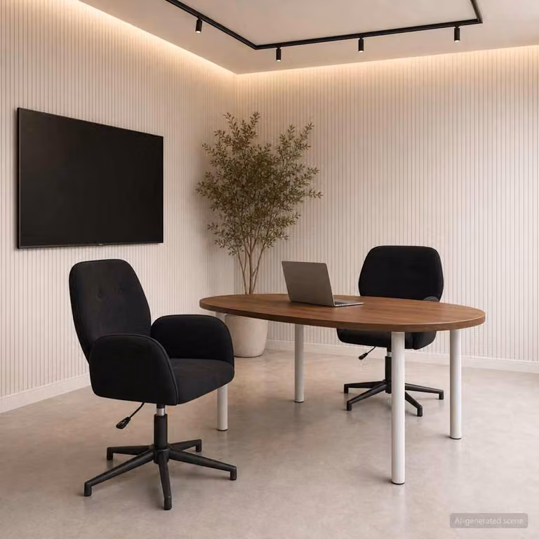 Set di 2 sedie da scrivania girevoli vidaXL in velluto nero con braccioli, L/P/H: 54 x 55 x 90 cm