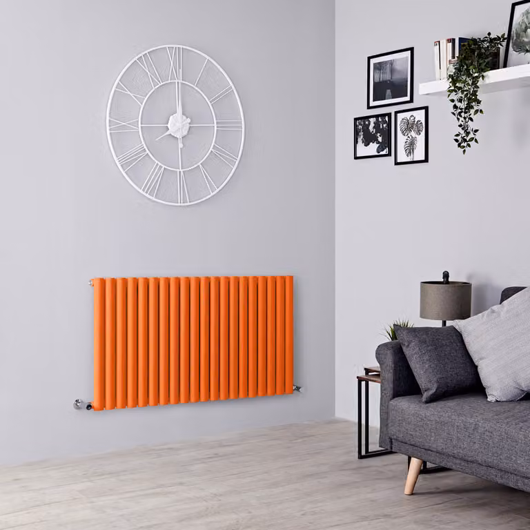 Radiatore di Design Orizzontale  Arancione (Sunset Arancione) -  635mm x 1180mm  - Pannello Singolo  - Revive