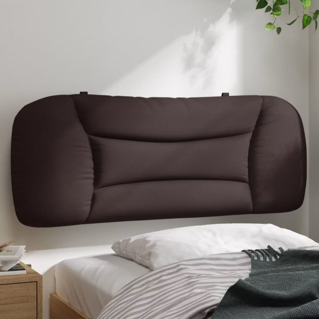 Cuscino Testiera vidaXL Hvar Marrone Scuro in Tessuto, Larghezza: 100 cm