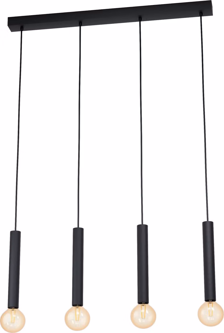 Lampadario A Sospensione Contemporaneo Cortenova Acciaio Nero 4 Luci E27