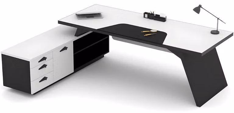 Schreibtisch L-Form Arbeitstisch Bürotisch mit Schrank Schubladen Büro