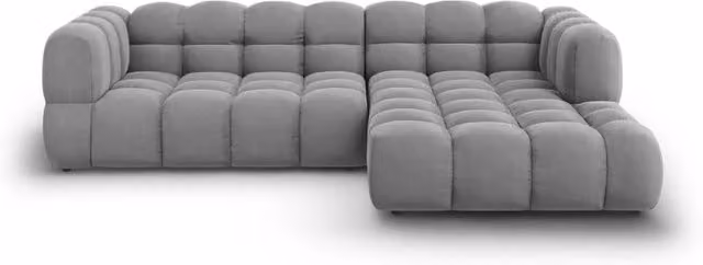 Divano angolare modulare destro Sky di Cosmopolitan Design in velluto grigio, 4 posti, L 272 x P 132 x H 75 cm – 1