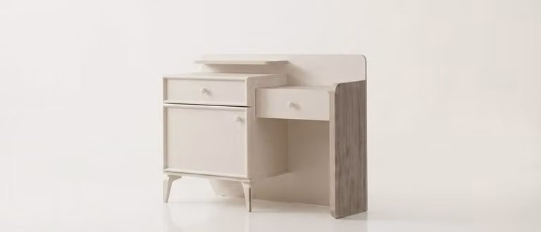 Comodino, comodo, elegante, beige, minimalista, spazioso, moderno