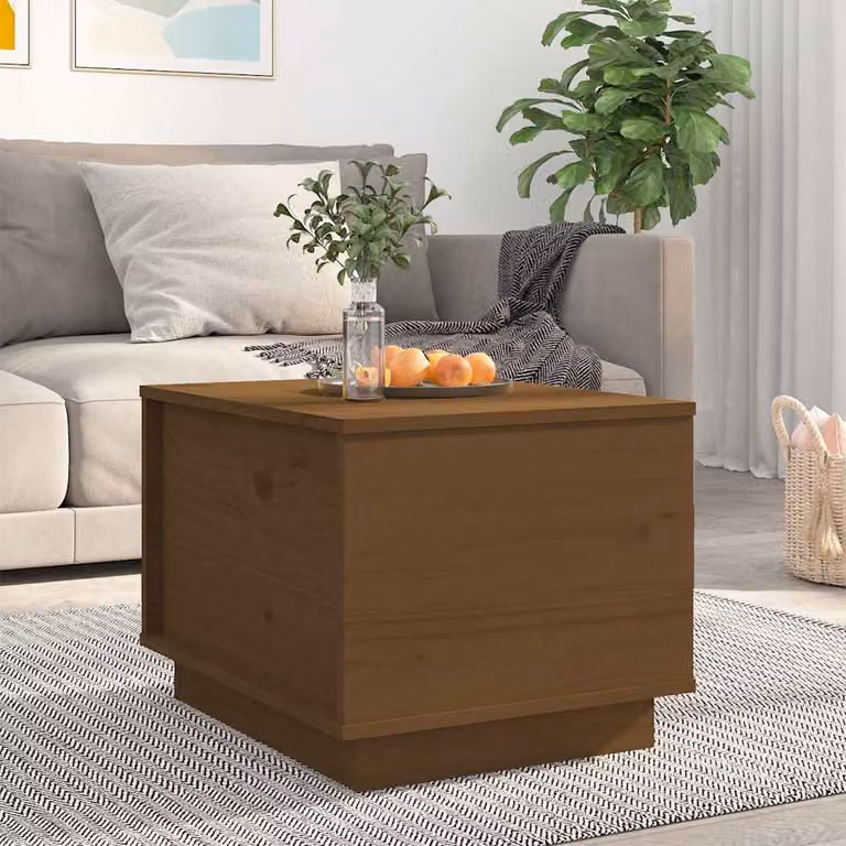 vidaXL Tavolino da Salotto Moderno in Legno di Pino Marrone L: 40 cm, P: 50 cm, H: 35 cm