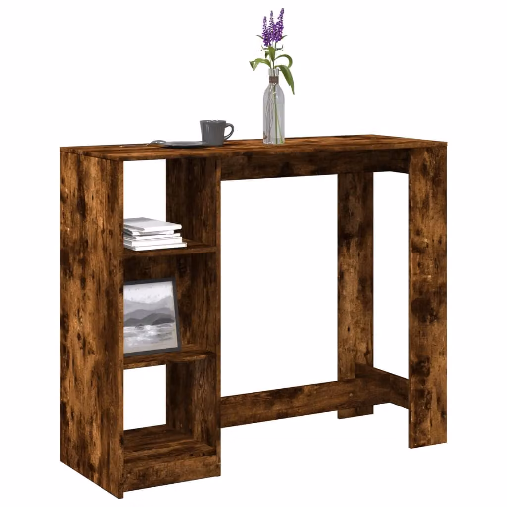 vidaXL Tavolo Bar Moderno in Rovere Fumo e Multistrato, L: 124 cm, P: 46 cm, H: 103,5 cm