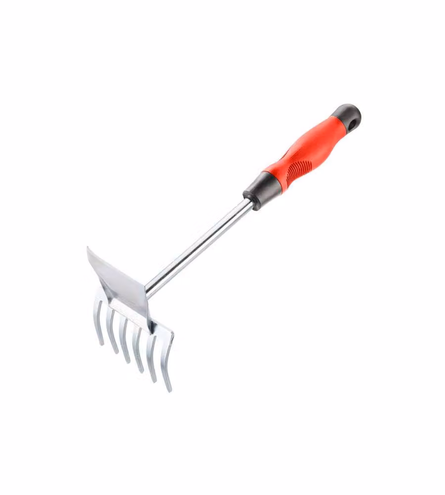 Rastrellino zincato con manico bimateriale ergonomico TPR