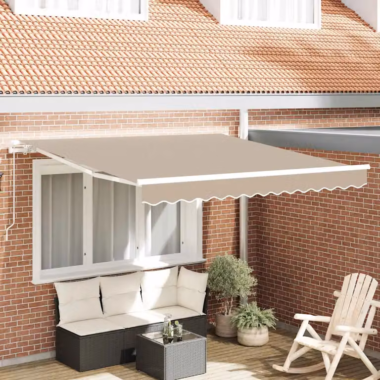 Tenda retrattile vidaXL beige in poliestere e alluminio L 350 cm x P 250 cm
