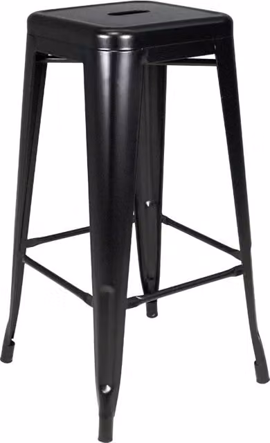 Set di 2 sgabelli da bar e cucina Samira in metallo nero stile industriale impilabili – 1