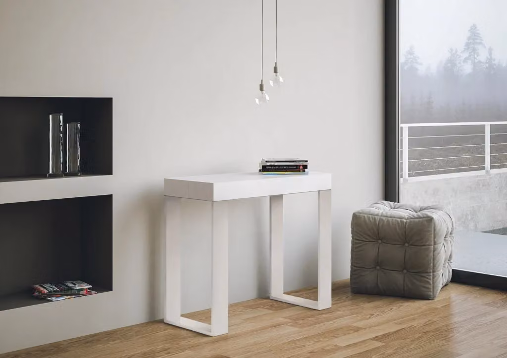 Consolle Allungabile Giordanoshop Bianco Frassino L: 90-300 cm, P: 40 cm, H: 77 cm – 2